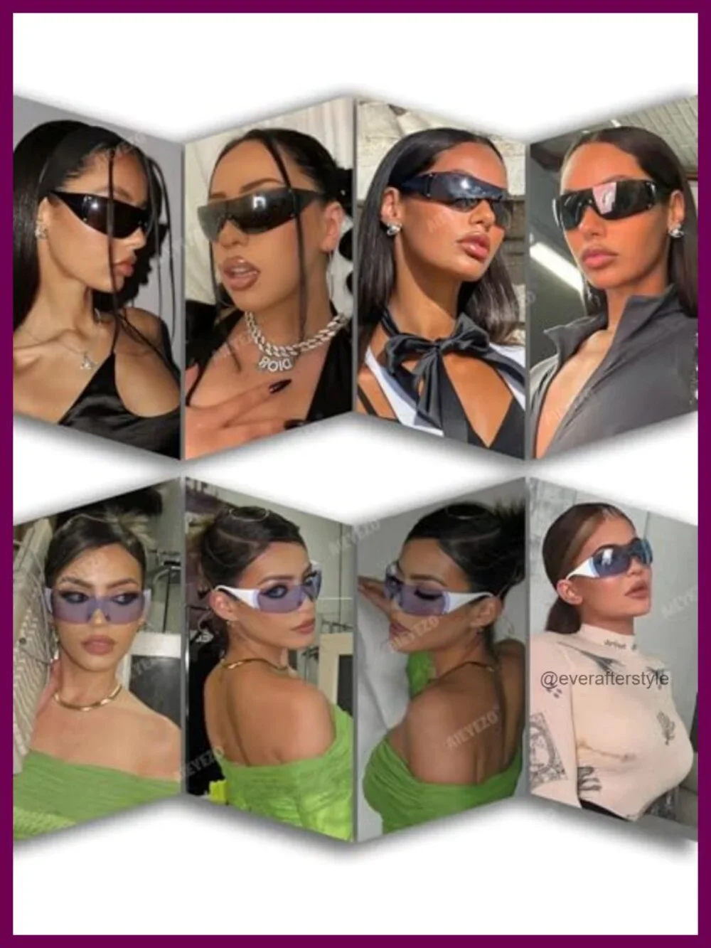 Oversized Wrap Around Polarized Sunglasses UV400 Protection Rimless